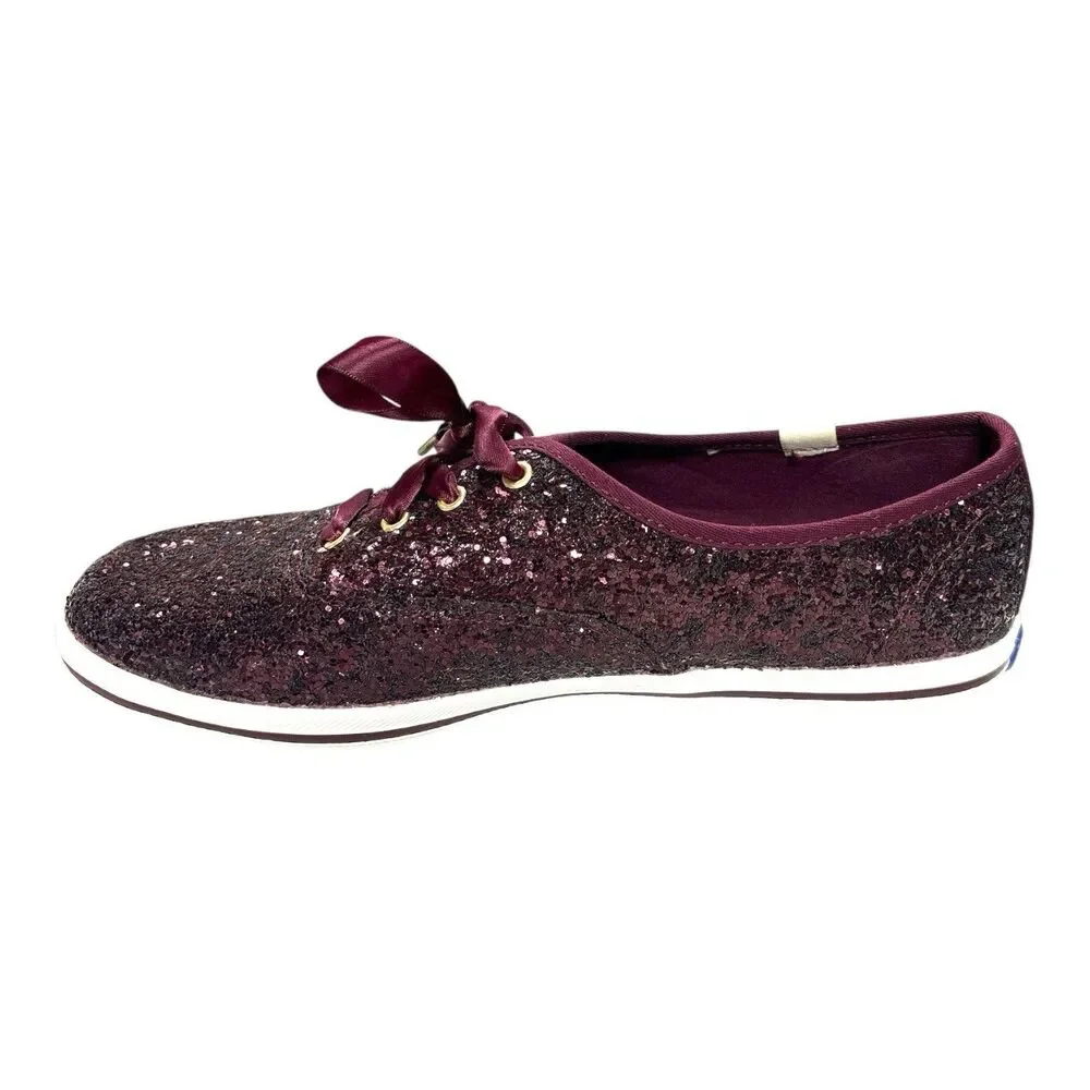 Keds Kate Spade New York Deep Cherry Glitter Sneakers Women’s Shoes Size 8.5